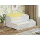 Кровать детская выдвижная с продольной мягкой спинкой с бортиком
