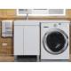 Тумба с раковиной Uperwood Magenta 60-120 см напольная белая с дверцами левая