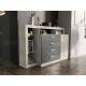 Гостиная модульная Ангара Графит, Дуб Крафт Белый