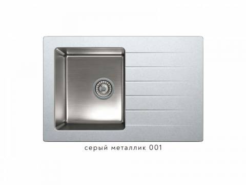 Кухонная мойка Tolero twist TTS-760 Серый металллик 001