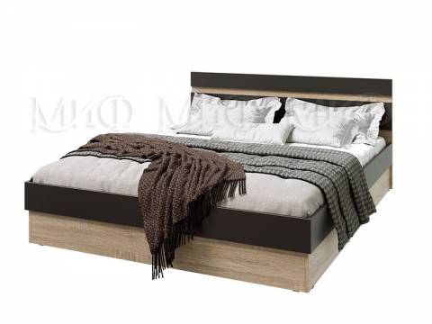 Кровать Ким 1600 Графит софт, сонома