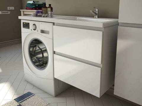 Тумба с раковиной Dallas Luxe 1150 навесная 2 ящика правая