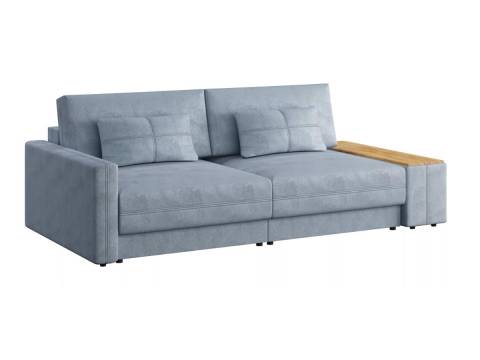 Диван Киото Б-1т-1т-Бн Onix 16 синий, накладка Дуб крафт золотой