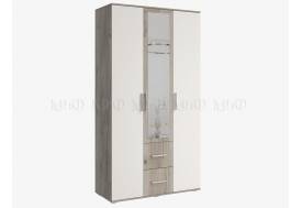 Шкаф 3-х створчатый 1200 с зеркалом Фиеста NEW Кашемир, Крафт серый