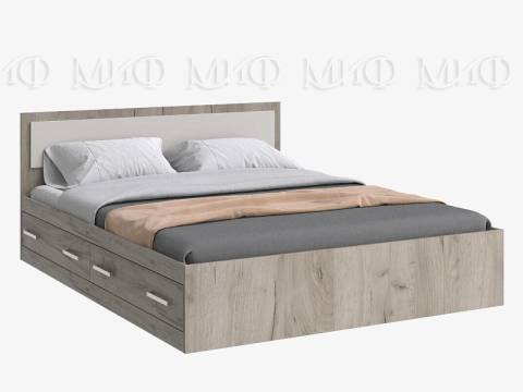 Кровать 1600 с ящиками Фиеста NEW Кашемир, Крафт серый