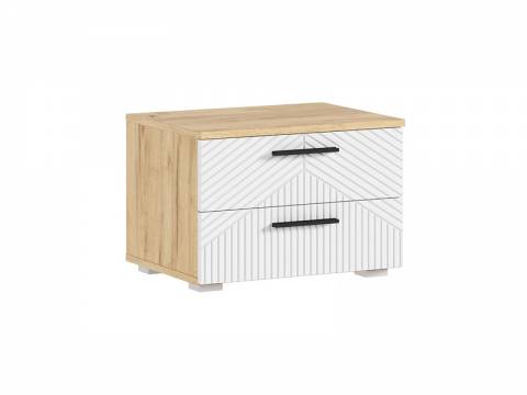 Тумбы прикроватные Сильвия (2шт) Браш Вайт, Дуб Крафт
